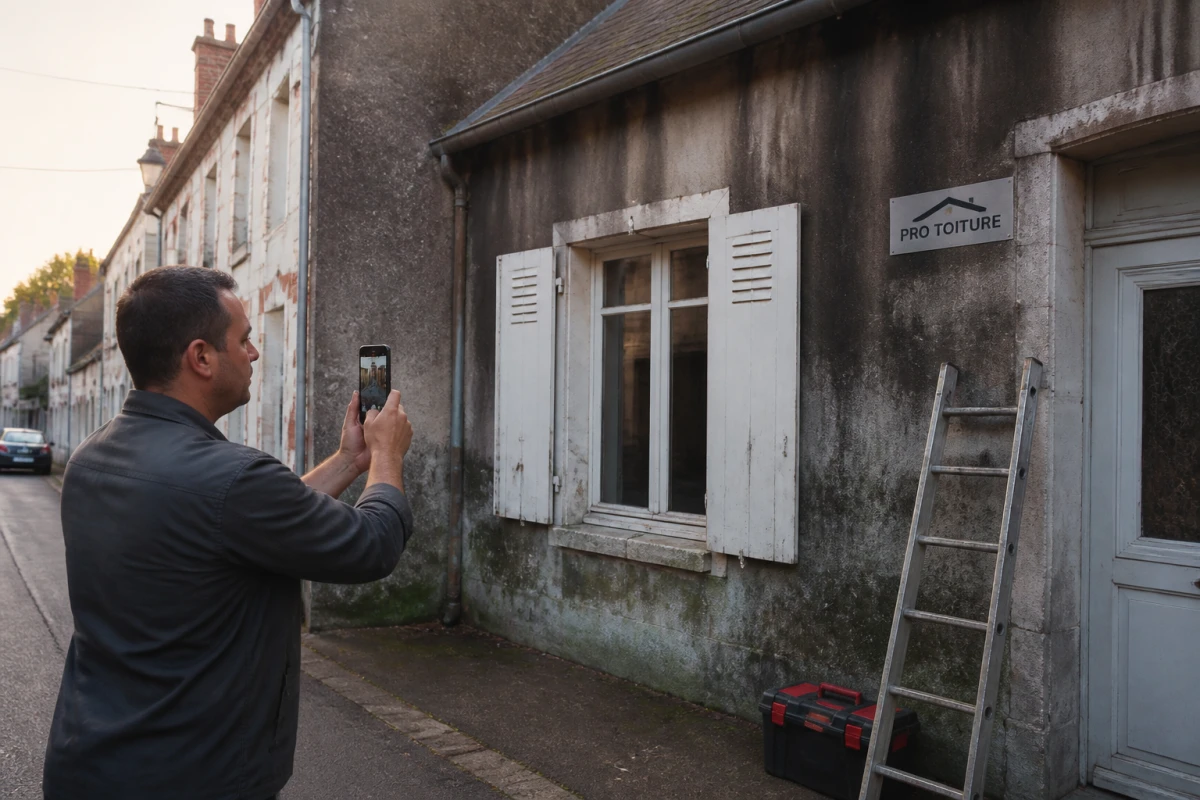 Nettoyage façade noircie par pollution Milly-la-Forêt